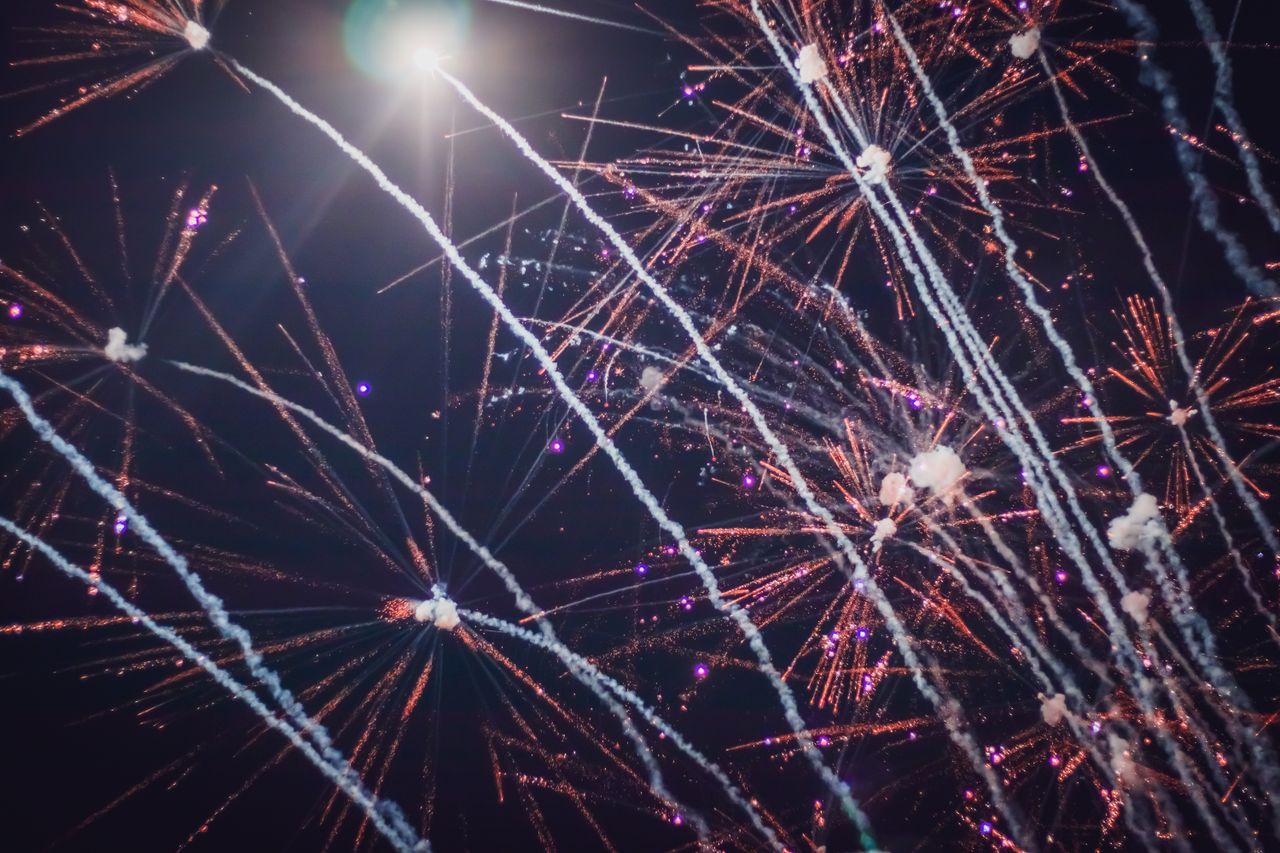 A stunning fireworks display illuminating the night sky with vibrant colors.
